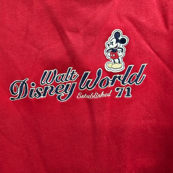 Walt Disney World Sweatshirt Hoodie Sweater Red 1971 Vintage Mickey Mouse - Picture 9 of 13